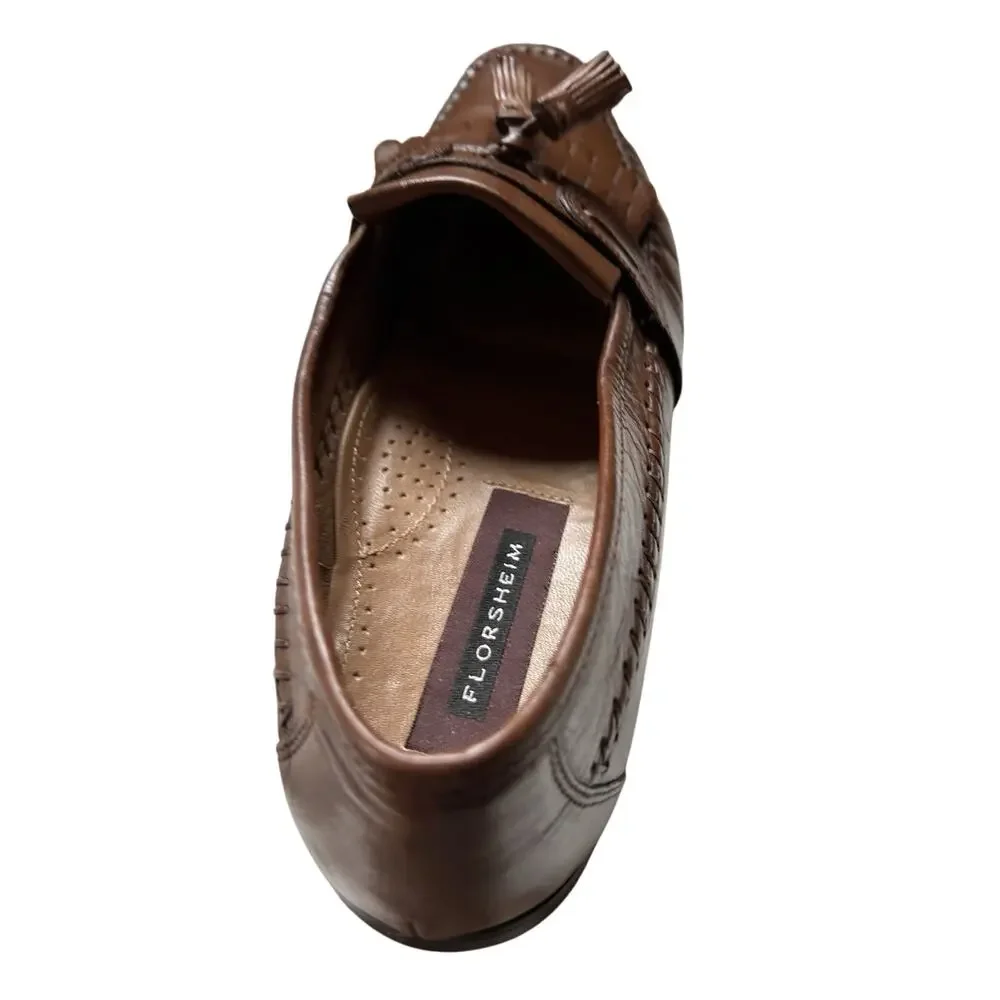 Florsheim Mens Dress Loafers Slip On Brown Burgundy Bramwell 18121 Size `10.5 B